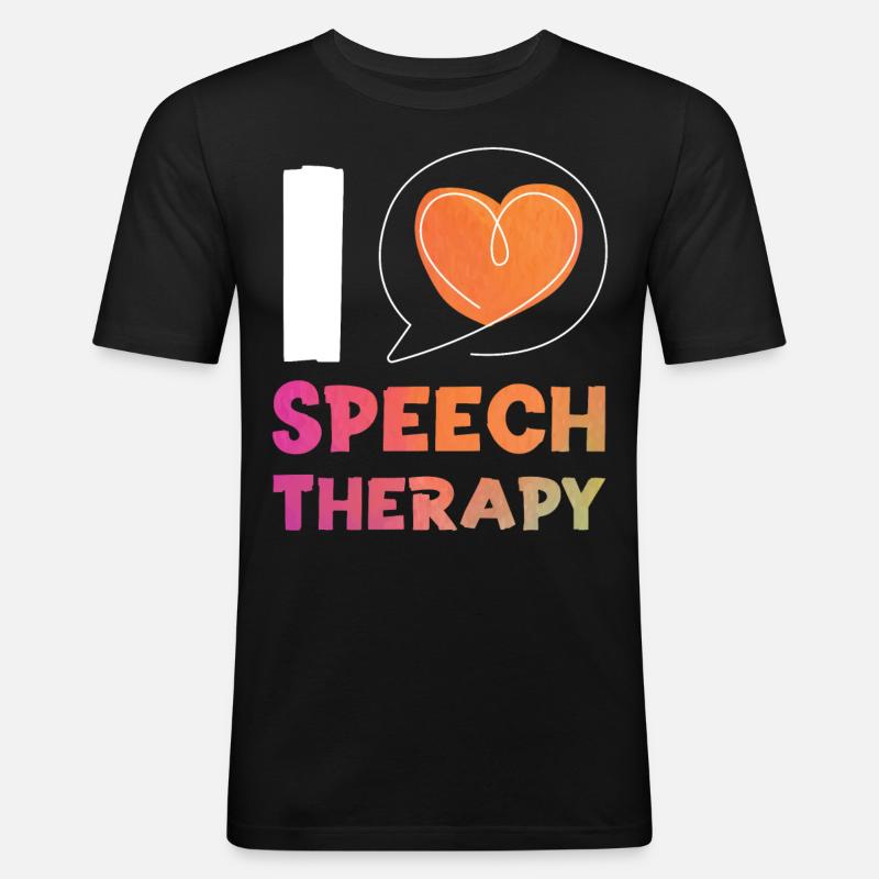 Speech Therapist Therapy Assistant - Männer Slim Fit T-Shirt - Schwarz