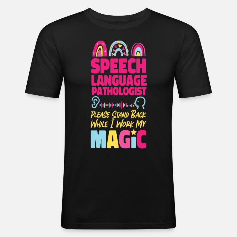 Speech Therapist Therapy Assistant - Männer Slim Fit T-Shirt - Schwarz