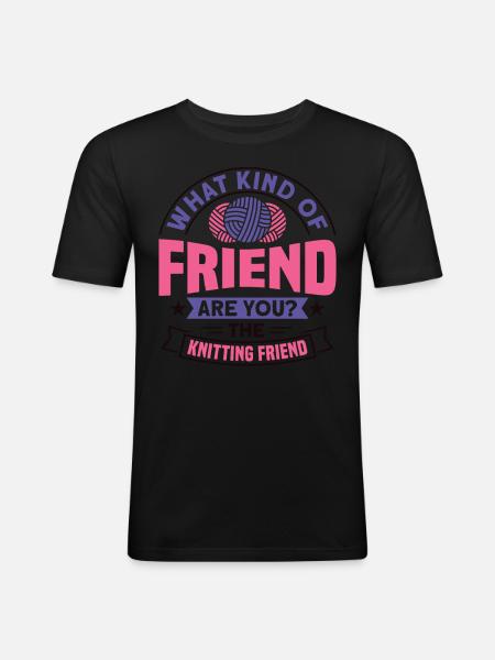 Handmade knitting funny knitting saying - Men's Slim Fit T-Shirt - black