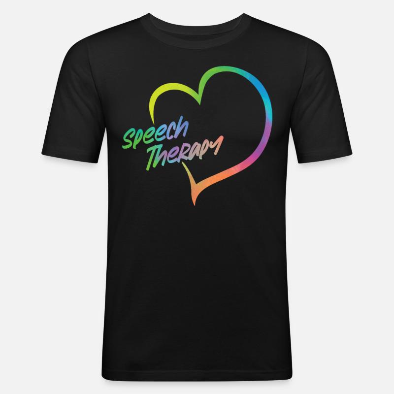 Speech Therapist Therapy Assistant - Männer Slim Fit T-Shirt - Schwarz