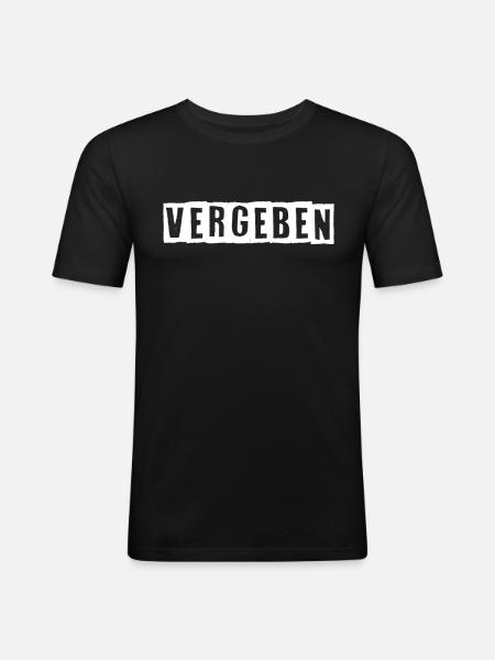 Vergeben - Männer Slim Fit T-Shirt - Schwarz