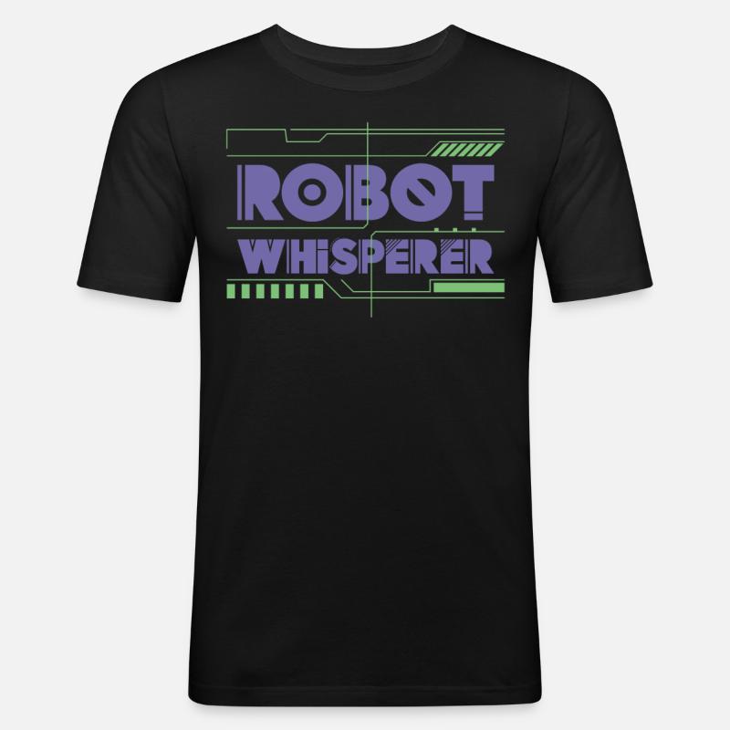 Robot Robotics Engineer Robot - Men's Slim Fit T-Shirt - black