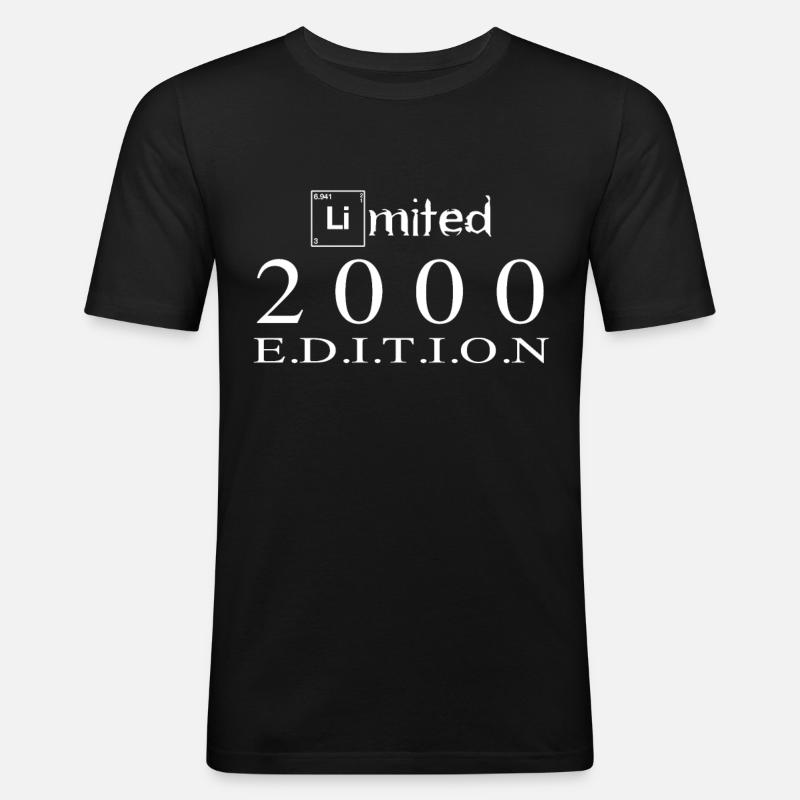 Limited Edition 2000 - Männer Slim Fit T-Shirt - Schwarz