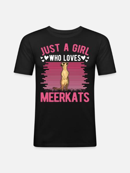 Suricate Fille Suricate - T-shirt près du corps Homme - noir