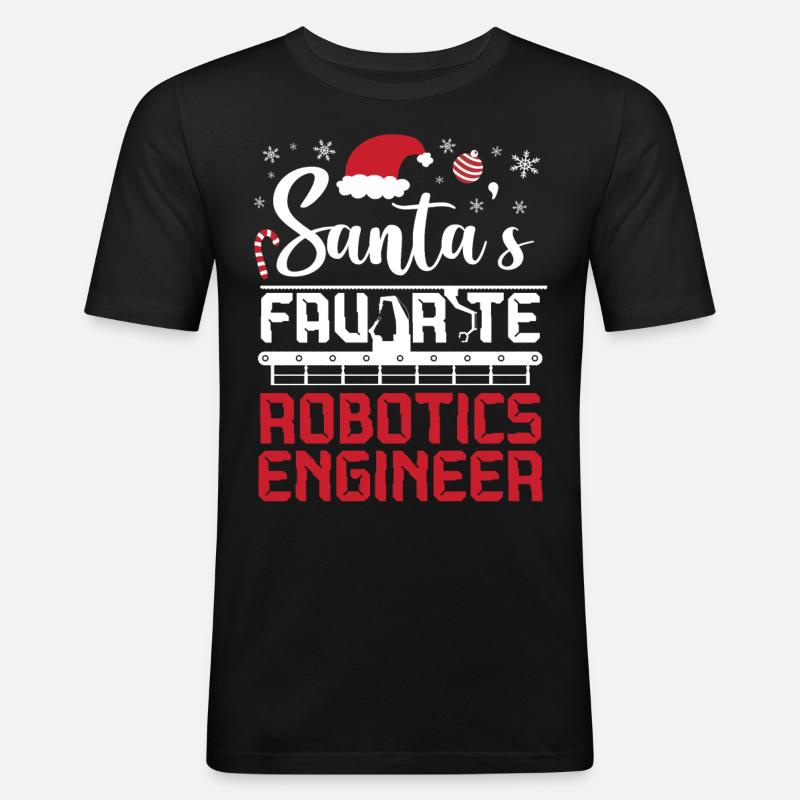 Robot Robotics Engineer Christmas - Men's Slim Fit T-Shirt - black