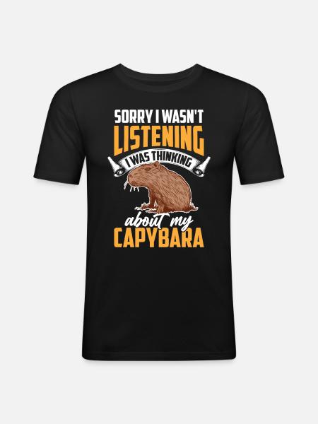 Capybara thought of capybara - Men's Slim Fit T-Shirt - black
