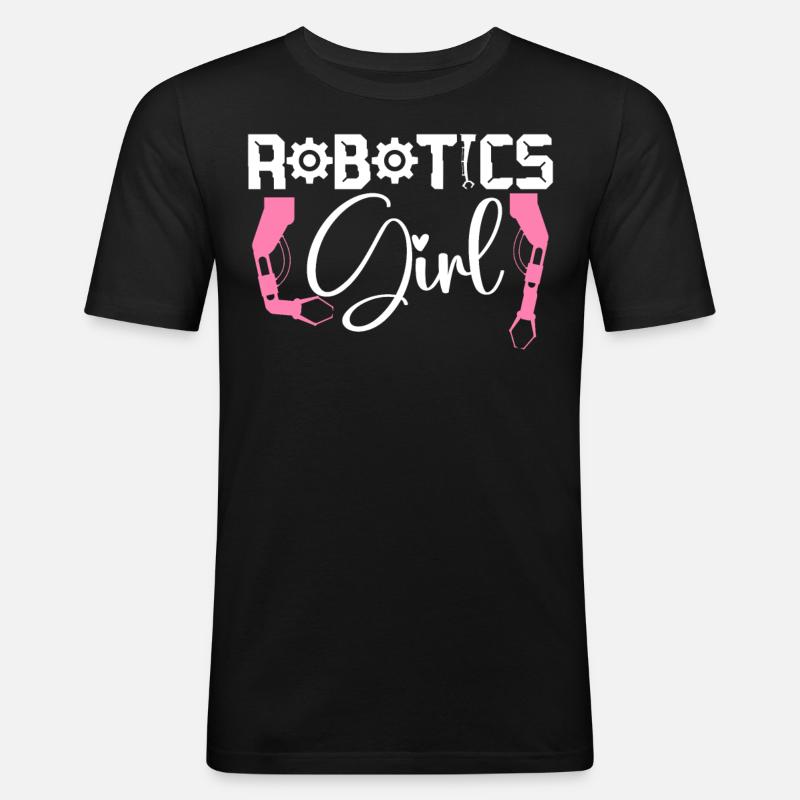 Robot Robotics Engineer Female - Männer Slim Fit T-Shirt - Schwarz