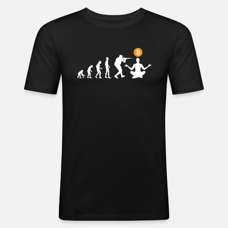 Évolution du bitcoin - T-shirt près du corps Homme - noir