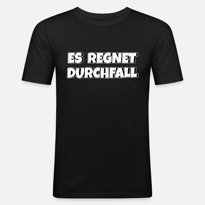 Es regnet Durchfall - Männer Slim Fit T-Shirt - Schwarz
