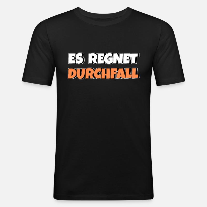 Es regnet Durchfall - Männer Slim Fit T-Shirt - Schwarz