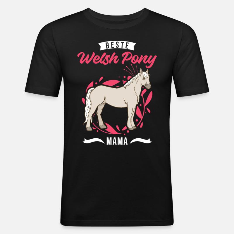 Beste Welsh Pony Mama - Männer Slim Fit T-Shirt - Schwarz