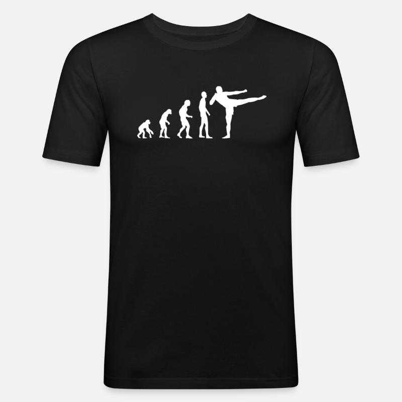 Evolution Kickboxen, MMA, Kampfsport - Männer Slim Fit T-Shirt - Schwarz