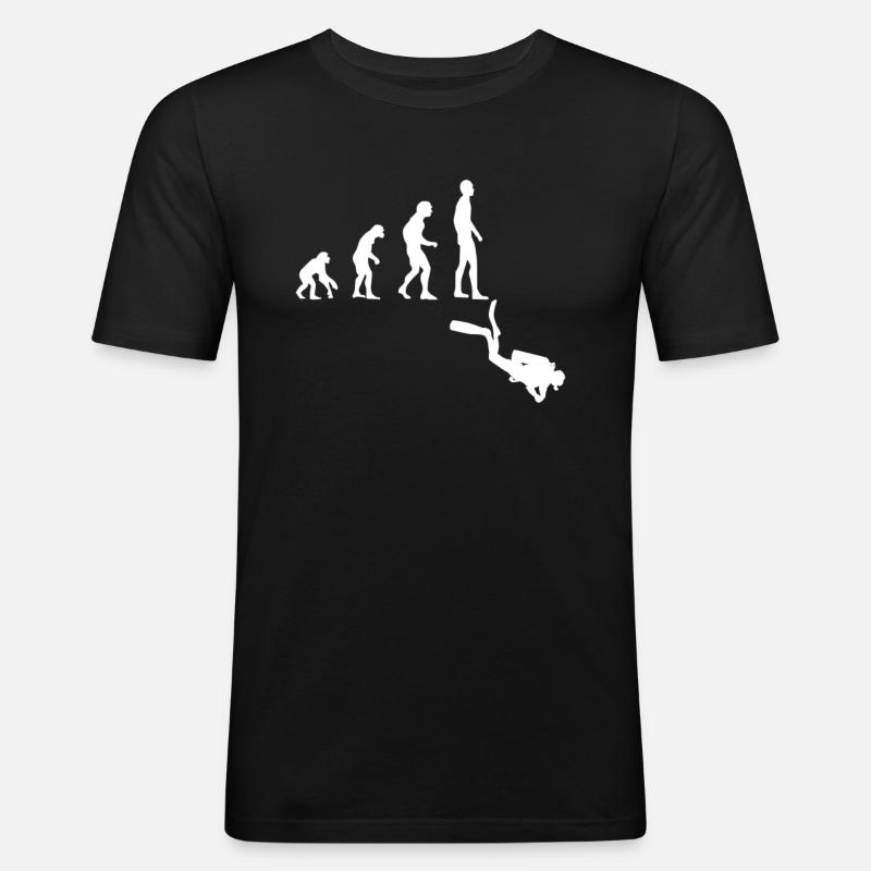 Evolution Plongée - T-shirt près du corps Homme - noir