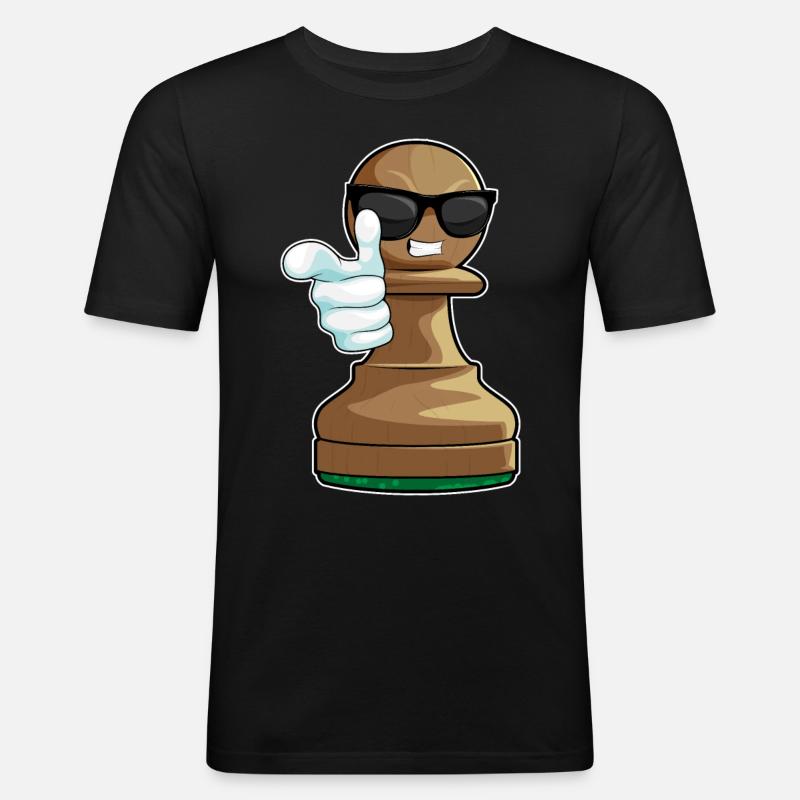 Schachfigur Bauer Schach - Männer Slim Fit T-Shirt - Schwarz