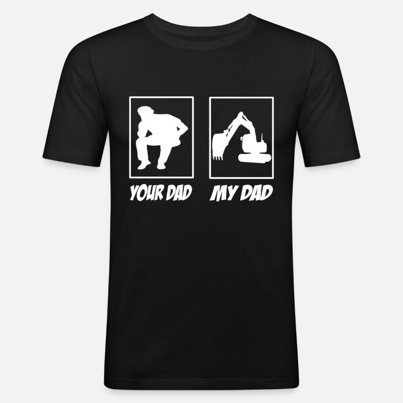 Baggerfahrer - Männer Slim Fit T-Shirt - Schwarz