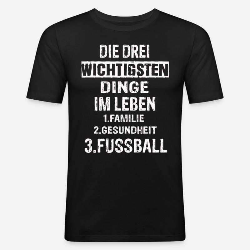 Fussball - Männer Slim Fit T-Shirt - Schwarz