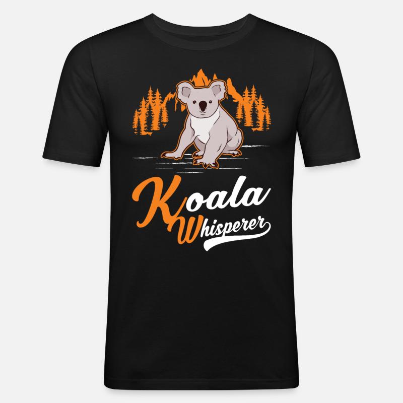 Koala Flüsterer Koalabär - Männer Slim Fit T-Shirt - Schwarz