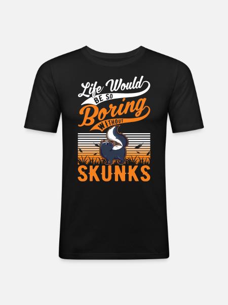 Stinktier Geschenk - Männer Slim Fit T-Shirt - Schwarz