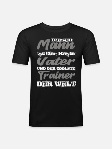 Vater Und Trainer - Männer Slim Fit T-Shirt - Schwarz