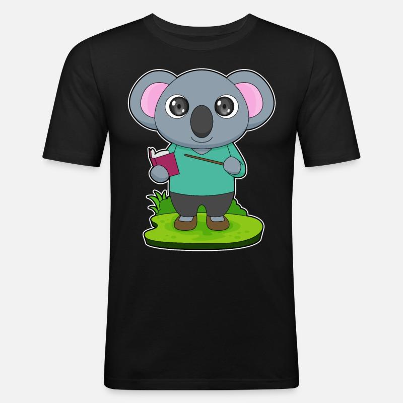 Koala Teacher Pointer - Men's Slim Fit T-Shirt - black