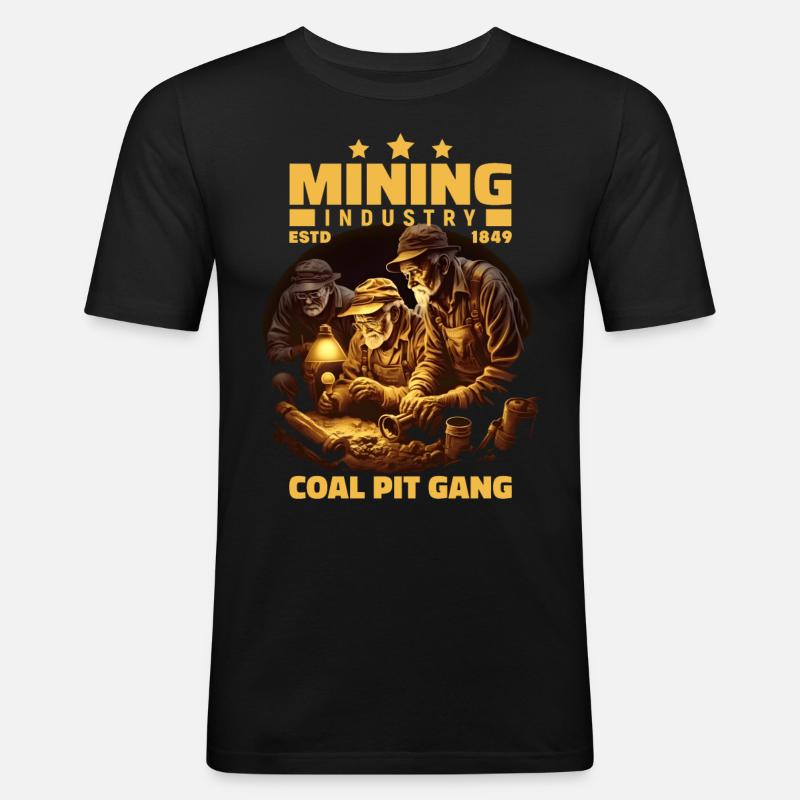 Goldgräber Bergarbeiter Bergleute Bergmann - Männer Slim Fit T-Shirt - Schwarz