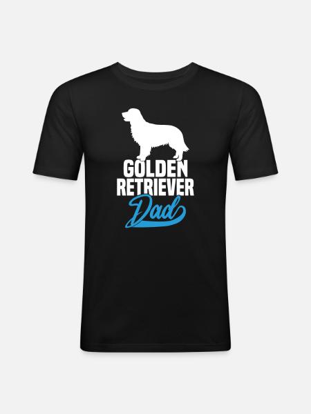 Golden Retriever Dad - Männer Slim Fit T-Shirt - Schwarz