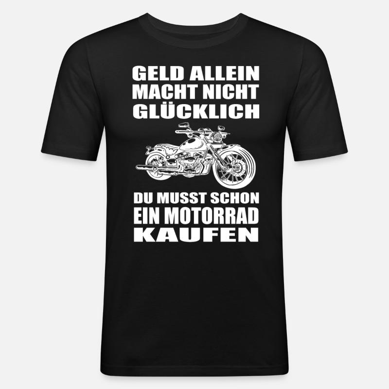 Motorrad - Männer Slim Fit T-Shirt - Schwarz