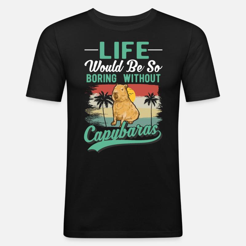Capybara Gift Capibara capybara - Men's Slim Fit T-Shirt - black
