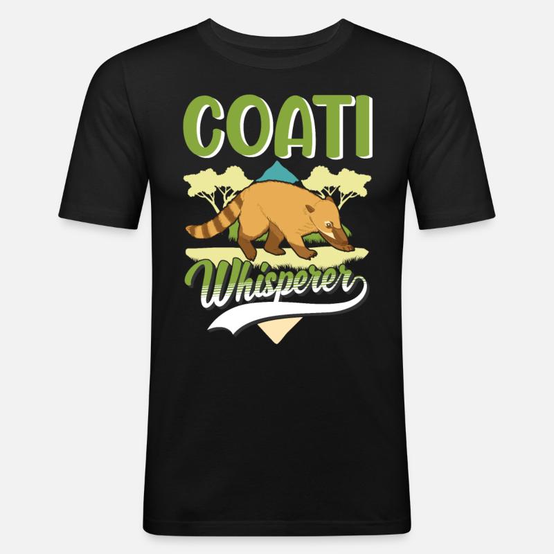 Nasenbär Flüsterer Rüsselbär Coati - Männer Slim Fit T-Shirt - Schwarz