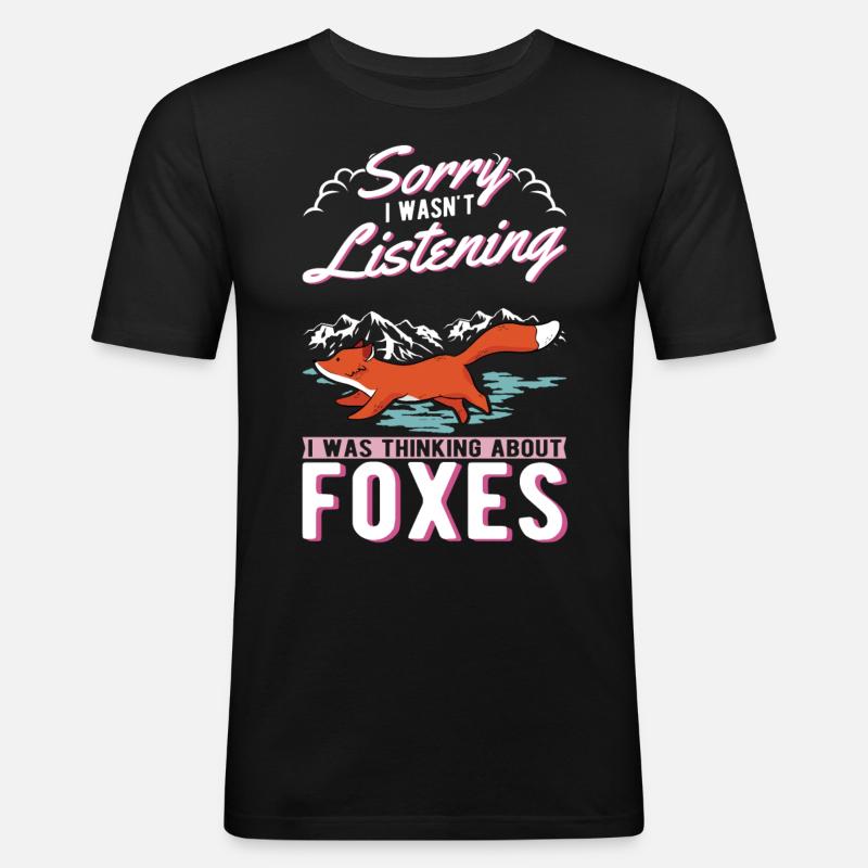 Fuchs Geschenk Rotfuchs - Männer Slim Fit T-Shirt - Schwarz