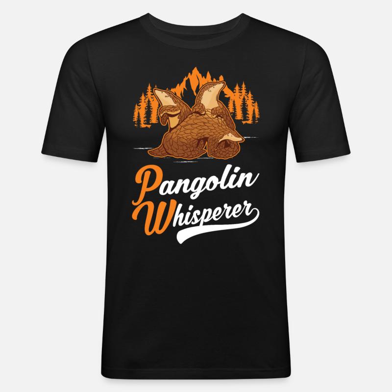 Pangolin Flüsterer Schuppentier - Männer Slim Fit T-Shirt - Schwarz