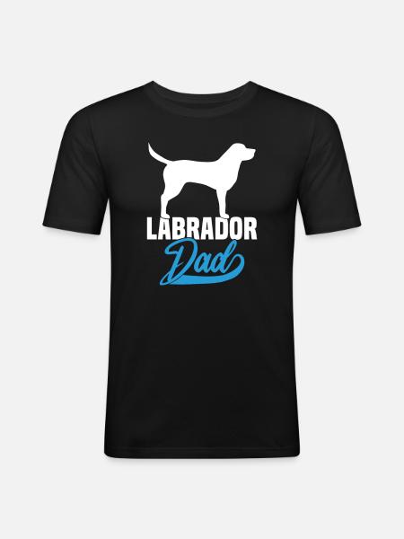 Labrador Dad - Männer Slim Fit T-Shirt - Schwarz