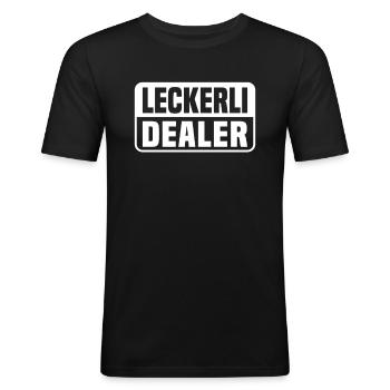 Leckerli Dealer - Männer Slim Fit T-Shirt - Schwarz - Vorne - Nik (191cm)