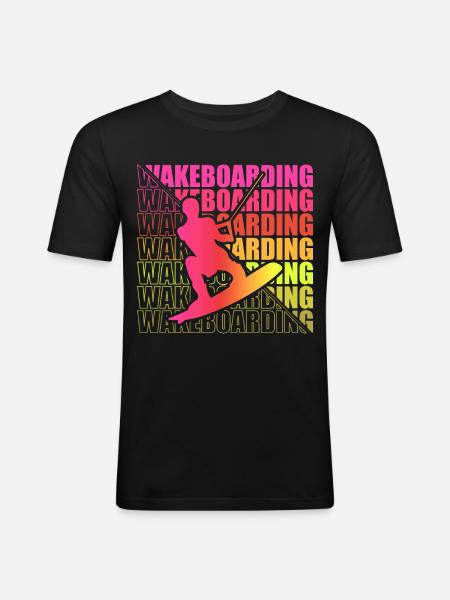 Wakeboard Wakeboarder Wakeboarding Freestyle DNA - Men's Slim Fit T-Shirt - black