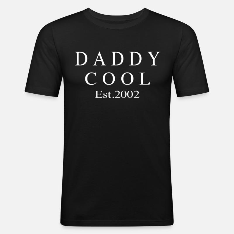 Daddy Cool est 2002 - Männer Slim Fit T-Shirt - Schwarz