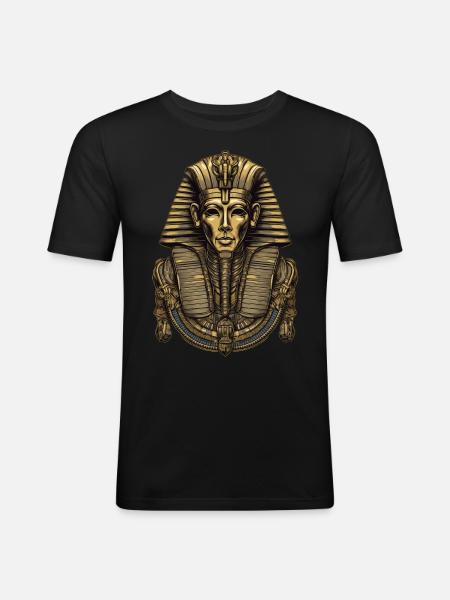 Farao Egypten dødsmaske gave - Herre Slim Fit T-Shirt - sort