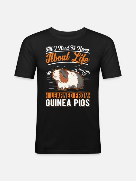 marsvin gave - Slim Fit T-skjorte for menn - svart