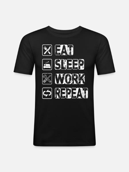 Eat Sleep Work Repeat - Men's Slim Fit T-Shirt - black