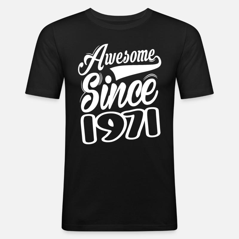 Awesome Since 1971 - Männer Slim Fit T-Shirt - Schwarz