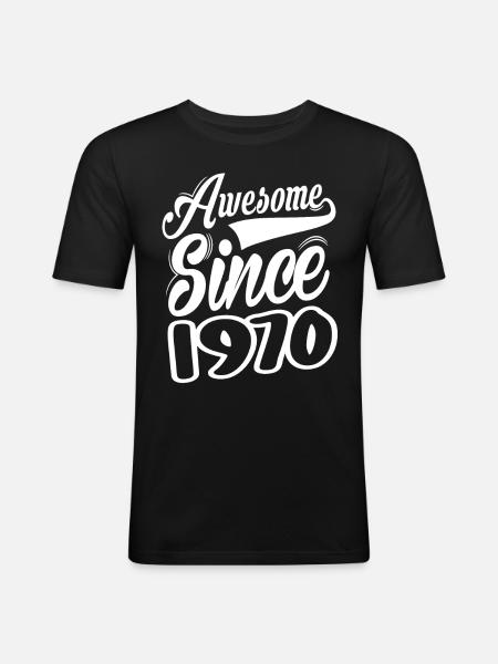 Awesome Since 1970 - Men's Slim Fit T-Shirt - black
