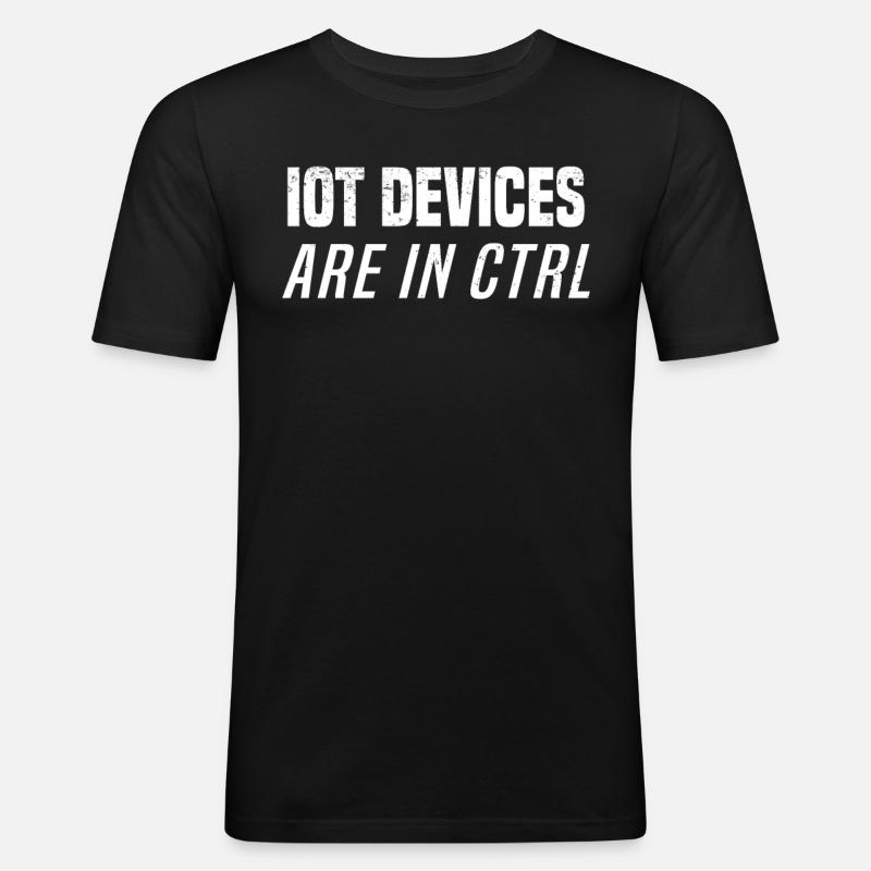Internet av saker IOT Programmerare Admin IT - Slim Fit T-shirt herr - svart