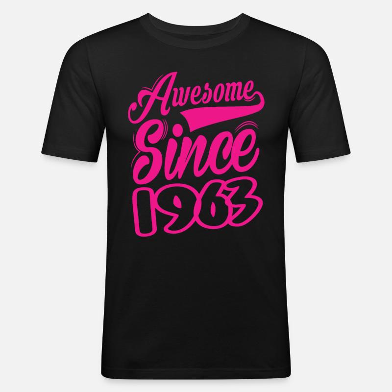 Awesome Since 1963 - Männer Slim Fit T-Shirt - Schwarz