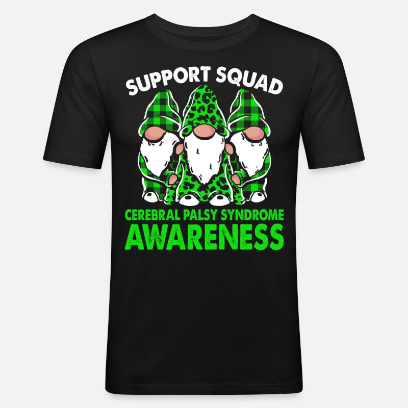 Support Squad Zerebralparese-syndrom - Männer Slim Fit T-Shirt - Schwarz