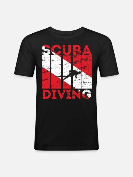 Diving Scuba Diving Equipment Scuba Diving - Men's Slim Fit T-Shirt - black