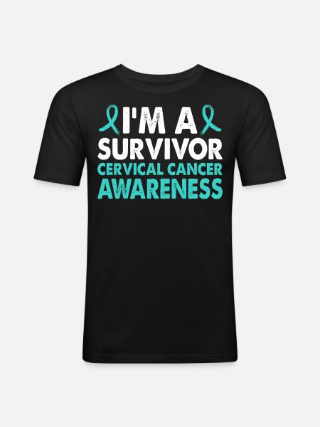 Cervical Cancer Awareness Month - Men's Slim Fit T-Shirt - black