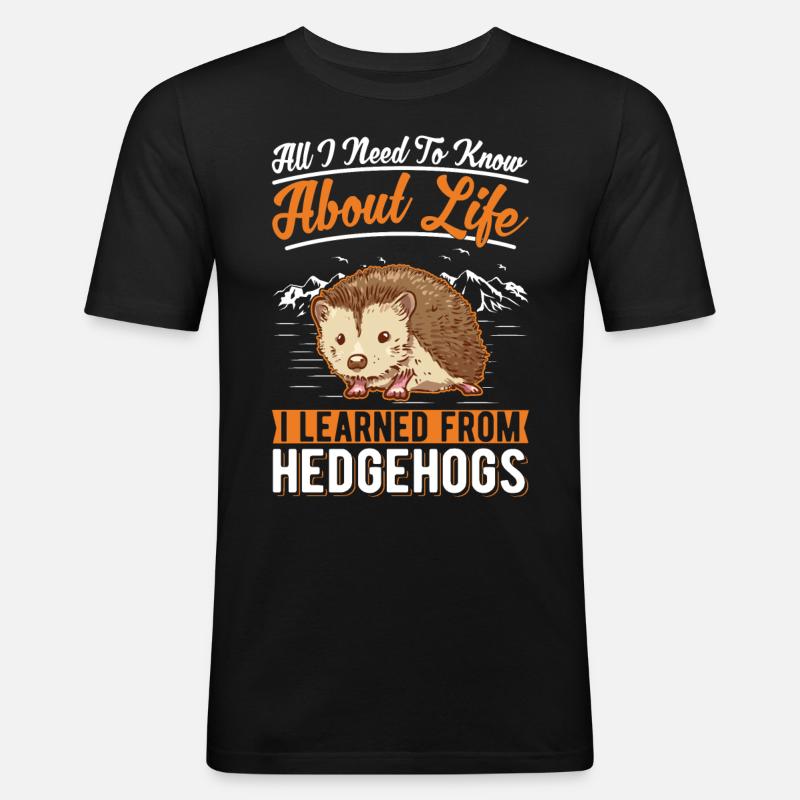Igel Geschenk Stacheligel - Männer Slim Fit T-Shirt - Schwarz