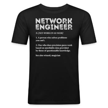 Network Engineer Definition Administrator - Men's Slim Fit T-Shirt - black - Front - Nik (191cm)