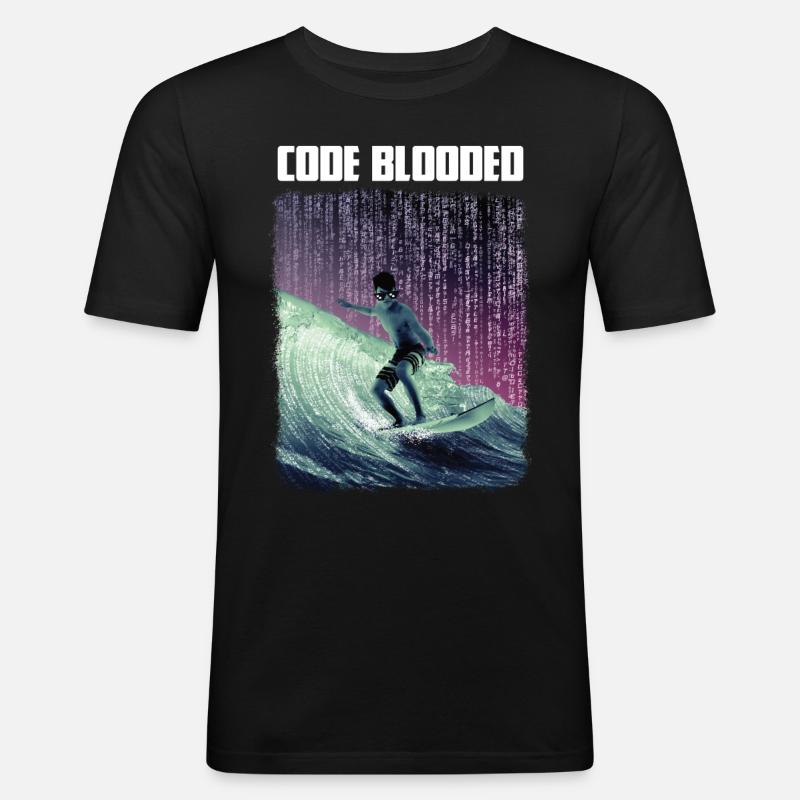 Code sanglé - T-shirt près du corps Homme - noir