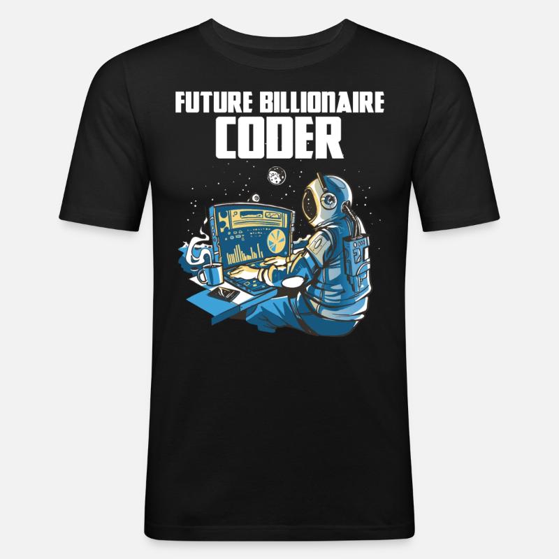 Future billionaire coder - Men's Slim Fit T-Shirt - black