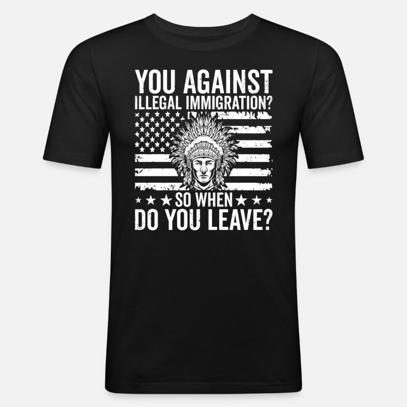 Pro Einwanderung - Männer Slim Fit T-Shirt - Schwarz